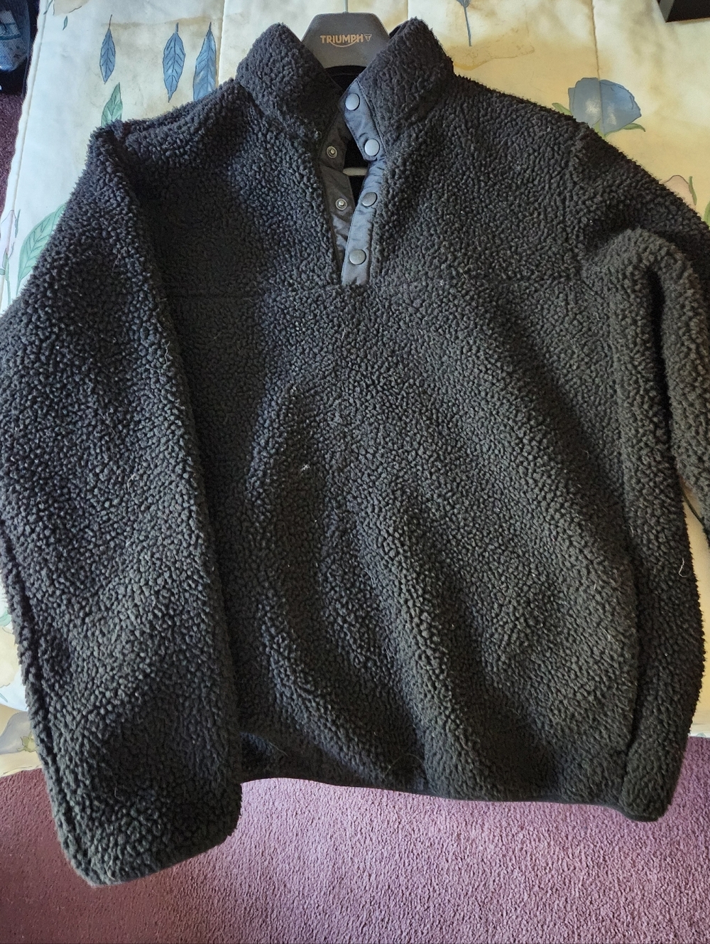 Lands' End Men's Black Sherpa Fleece